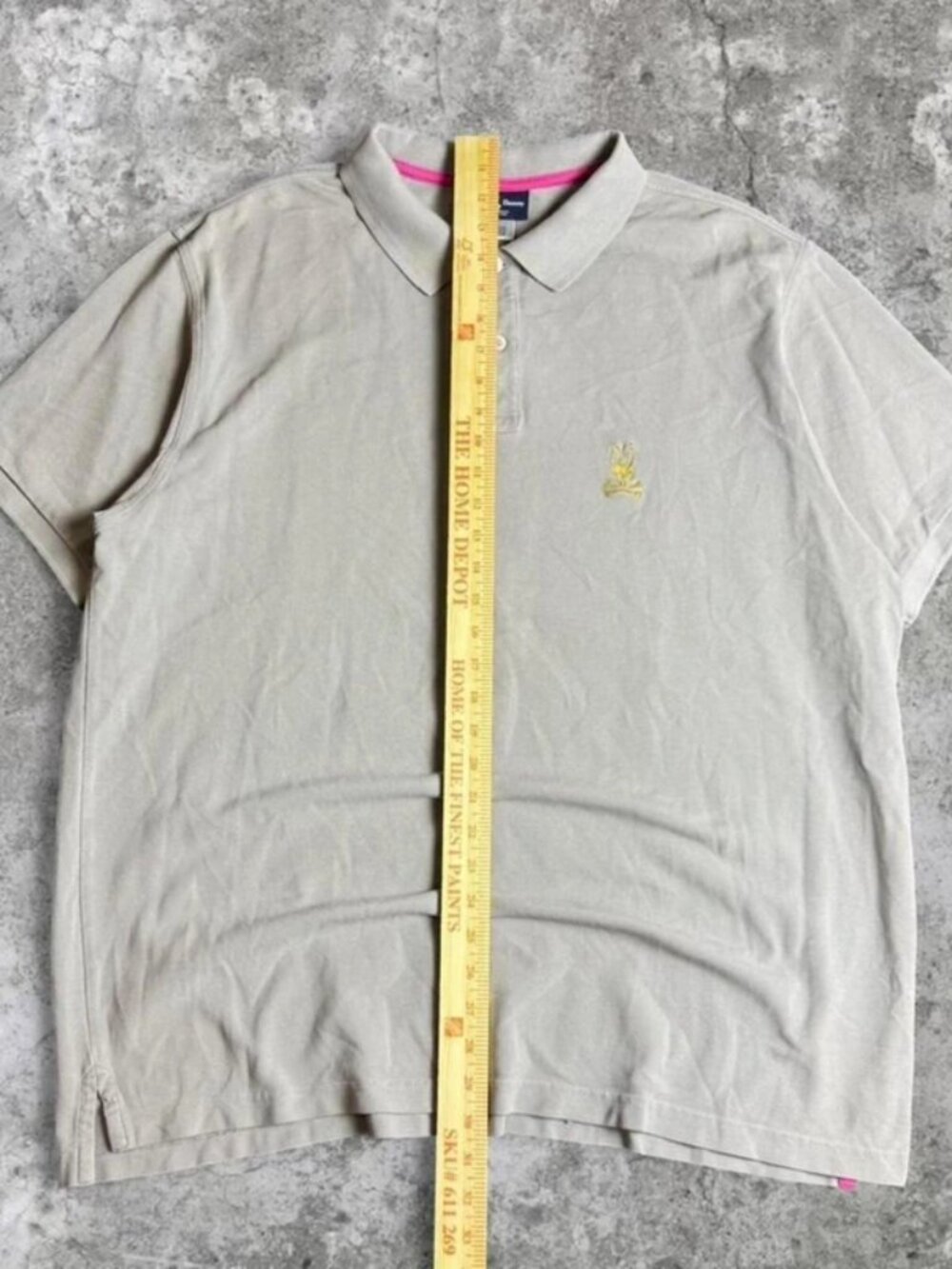 Psycho Bunny Piqué Polo Men's Gray Polo Shirt Size 2XL Mother of pearl buttons - Picture 5 of 5